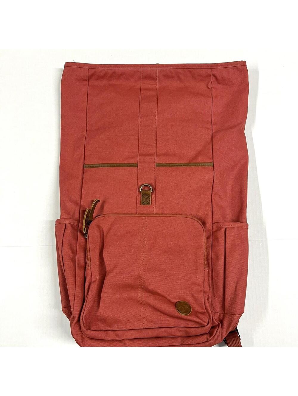 Timberland Roll Top Backpack Salesman Sample Burnt Red Orange Rare Bag - Picture 2 of 15